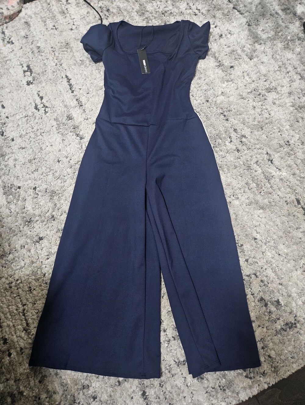 Fashion Nova Women's Navy Wide-Leg Jumpsuit